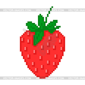 Illustration pixel strawberry - vector clipart / vector image