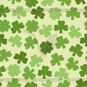 Green seamless clover pattern - vector image