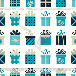 Seamless pattern with gift boxes - vector clipart