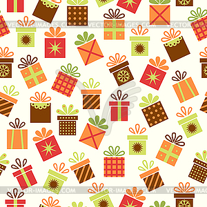 Seamless background with gifts - vector EPS clipart