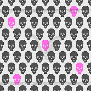 Seamless pattern with gray and pink skulls - vector image