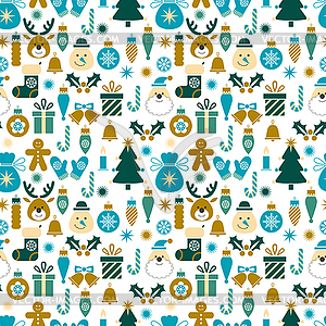 Seamless pattern Christmas symbols - vector image