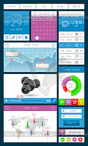 Ui, infographics and web elements including flat design - vector image