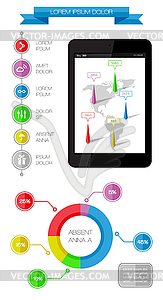 Ui, infographics and web elements including flat design - vector image