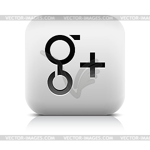 Mesh white web button blank white g plus - stock vector clipart