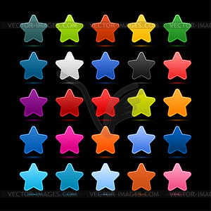 25 color matted color stars - vector EPS clipart