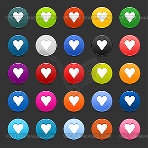 25 цветных Web 2.0 кнопки с сердцем знак - графика в векторе