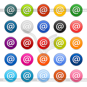 25 color web 2.0 buttona with e-mail sign - vector image