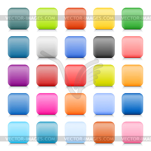 25 color square web buttons - vector image