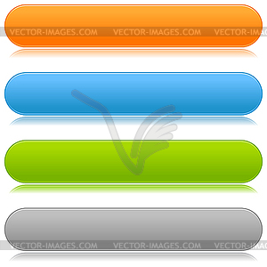 Glossy rounded blank color long buttons - vector image