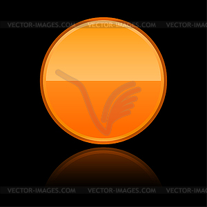 Orange round blank matted color button - vector image