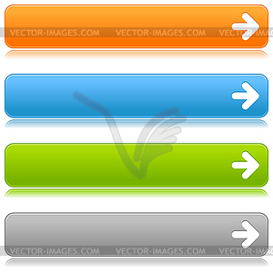 Цветные глянцевые панели веб-прямоугольник со стрелкой - изображение в формате EPS