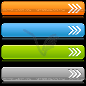 Colored glossy rectangle web bar with arrow - vector clip art