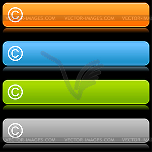 Цветные глянцевые панели веб-прямоугольник с авторским знаком - векторизованное изображение