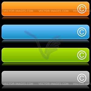 Цветные глянцевые панели веб-прямоугольник с авторским знаком - векторный графический клипарт