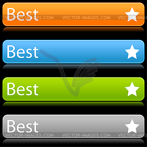 Color rounded long buttons with star - Best - vector clip art