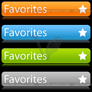 Color rounded long buttons with star - Favorites - vector clipart / vector image