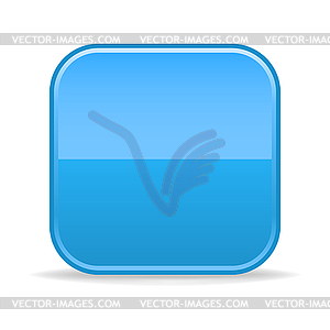 Blue blank square glossy web button - vector clipart