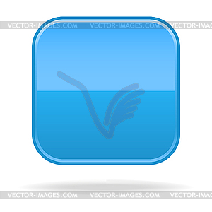 Blue blank square glossy web button - vector clip art