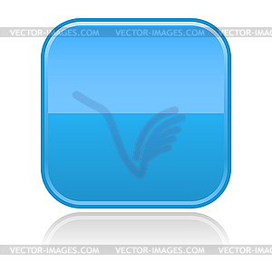 Blue blank square glossy web button - vector image