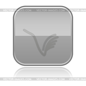 Gray blank square glossy web button - vector image