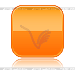 Orange glossy blank web 2.0 button - vector image