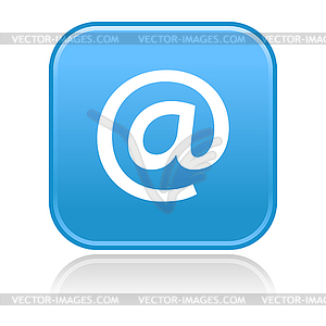 Blue glossy web button with e-mail sign - vector clip art