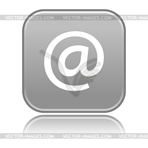 Gray glossy button with e-mail sign - vector clip art