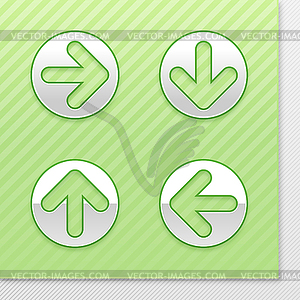 Set of glossy round web buttons with arrows - vector clipart