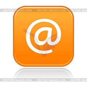 Orange glossy button with e-mail sign  - vector clip art