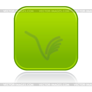 Green simple square glossy web button - color vector clipart