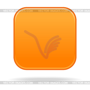 Orange simple square glossy web button - vector image