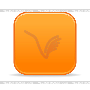 Orange simple square glossy web button - vector clipart