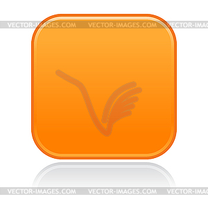 Orange simple square glossy web button - vector clip art