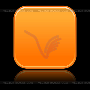 Orange simple square glossy web button - royalty-free vector clipart