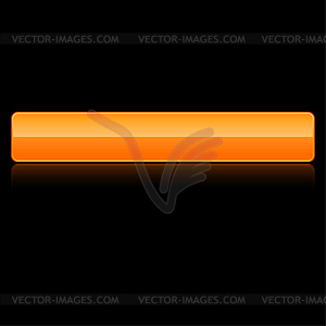 Orange glassy blank long button - vector clipart