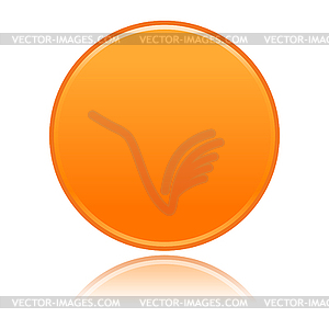 Round orange glassy blank web button - vector clip art