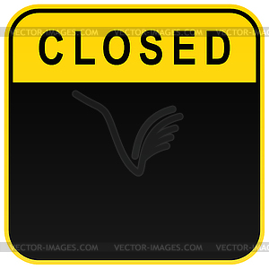 Black closed blank caution sign - vector clip art