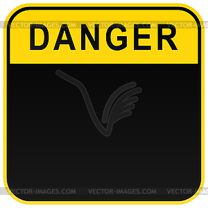 Black danger blank warning sign - vector image