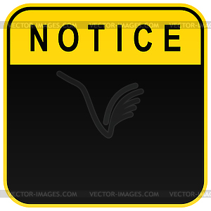 Black warning blank notice sign - vector clip art