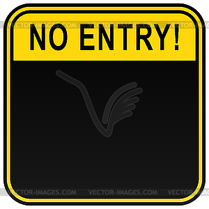 Black no entry blank caution sign - vector image