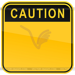 Yellow warning blank caution sign - vector EPS clipart