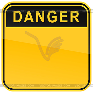 Yellow danger blank warning sign - vector image