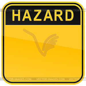 Yellow hazard blank warning sign - vector clip art