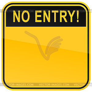 Yellow no entry blank caution sign - vector clipart