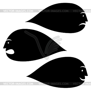 Three black funny speech bubbles - vector image