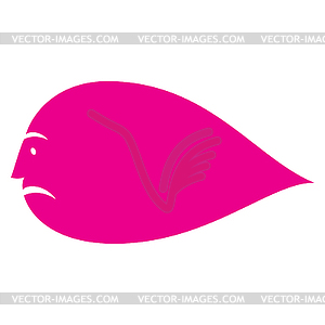 Magenta funny speech bubble - vector clipart