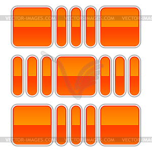 Orange glossy progress button bar - vector image