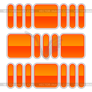 Оранжевая глянцевая панель кнопок прогресса - иллюстрация в векторном формате
