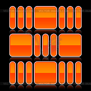Orange glossy progress button bar - vector clipart